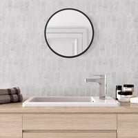 Carrara White Honed Marble Mosaic Picket