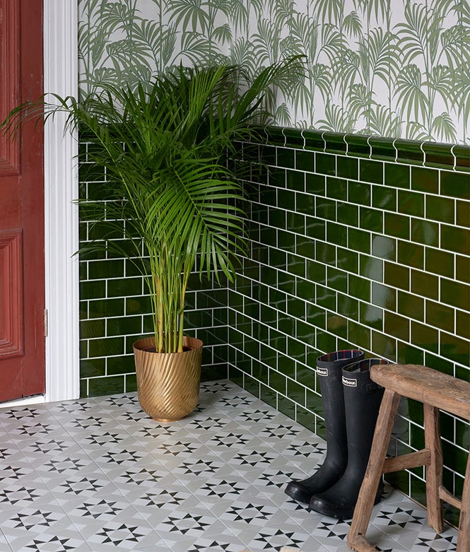 Victorian Style Wall Olive Green Metro Glaze Crackle Glaze Finish
