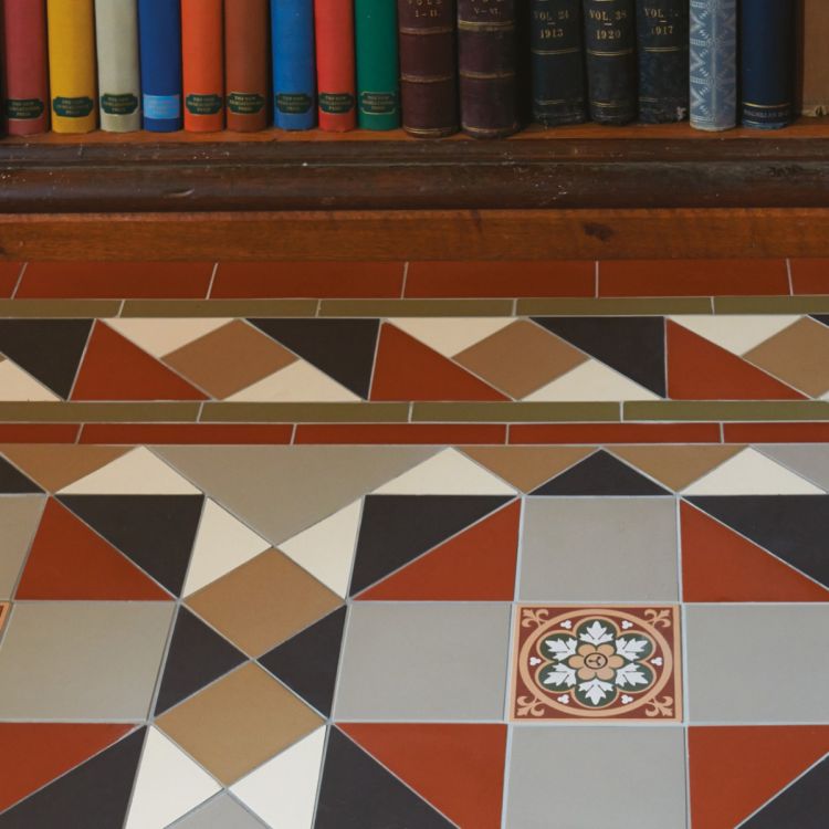 Rochester - Black, Holkham Dune, Red, Regency Bath & White with Livingstone Green on Buff
