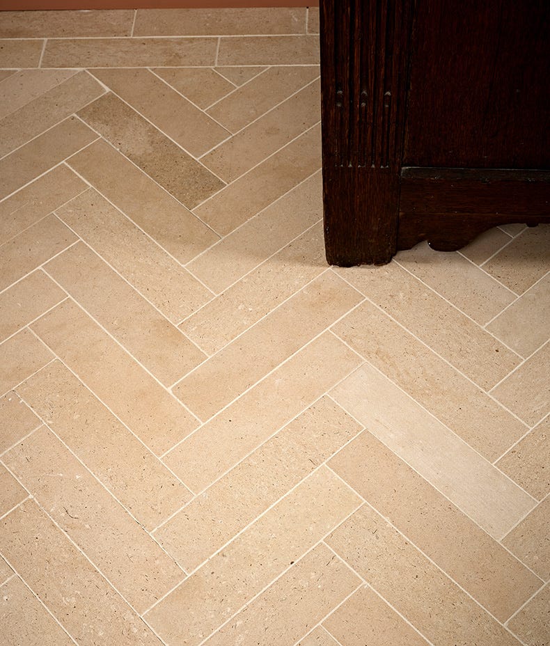 Portland Limestone Parquet Honed Finish