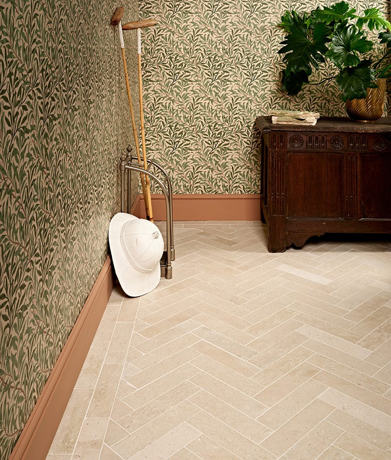 Portland Limestone Parquet Honed Finish