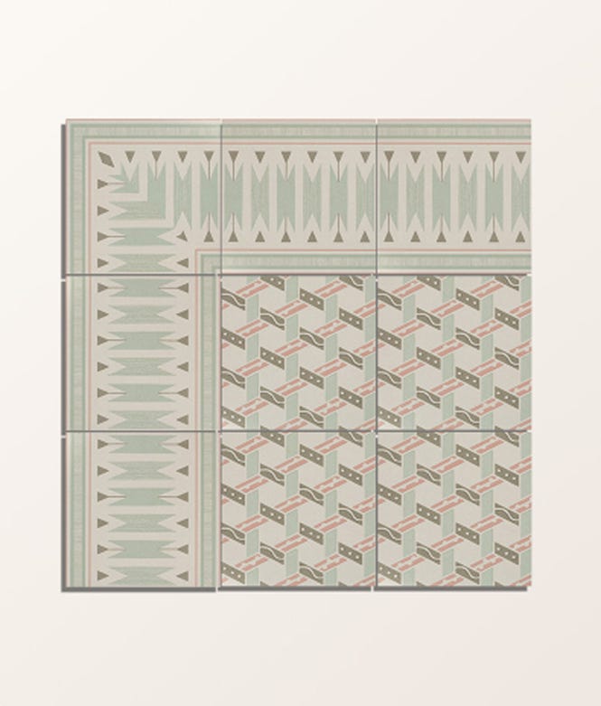 Aventuras Porcelain Ziggy Border Olive 