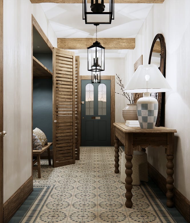 Aventuras Porcelain Ziggy Border Blue 
