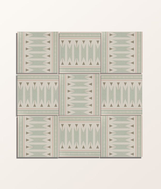 Aventuras Porcelain Ziggy Border Olive 