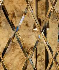 Rococo Mirror Diamond Brass Finish