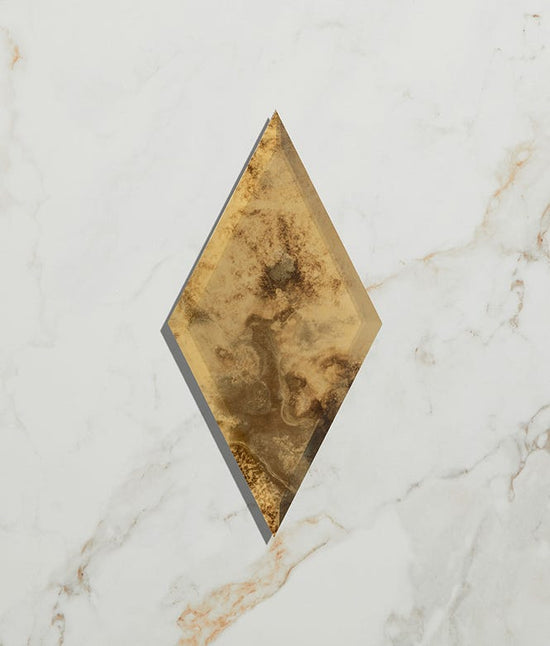 Rococo Mirror Diamond Brass