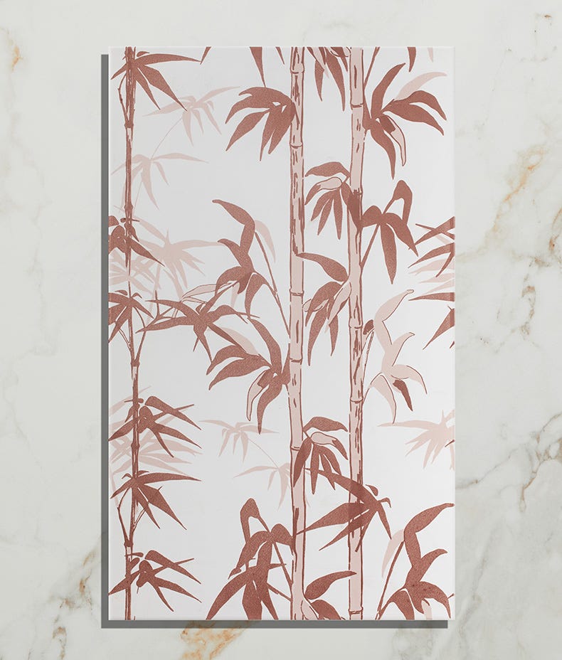 Silk Screen Ceramic Lantau Bamboo Chocolate 