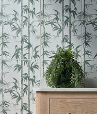 Silk Screen Lantau Bamboo Smoke Green Satin Finish