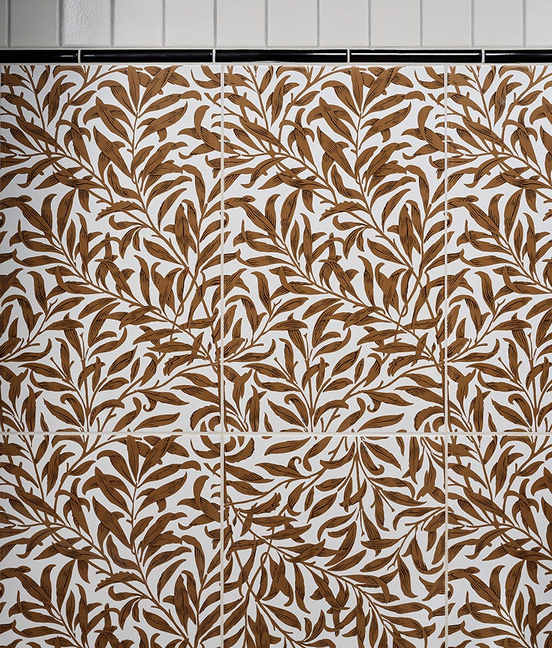 Silk Screen Ceramic Willow Cottage Tobacco 