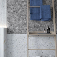 Silver Moon Honed Marble Mosaic Hexagon