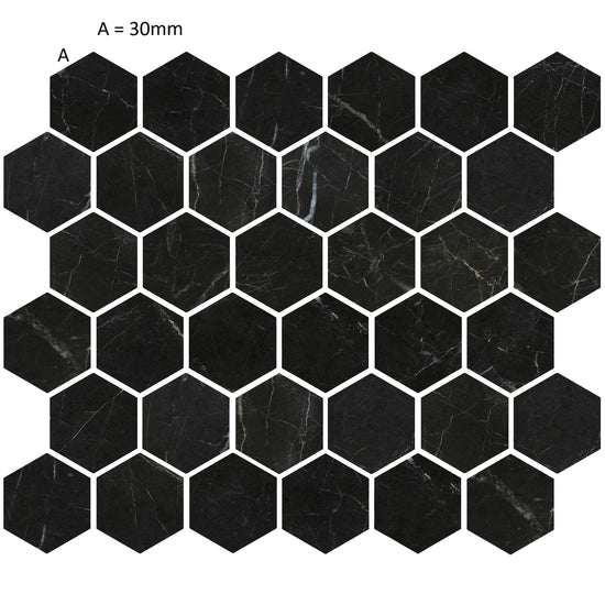 St Laurent Polished Marble Mosaic Hexagon