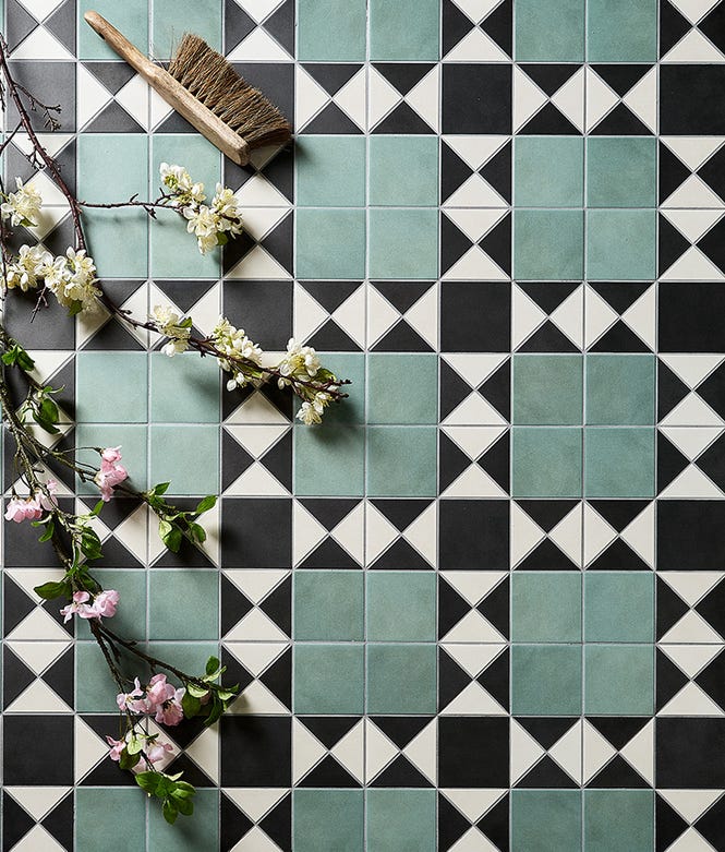 Victorian Style Floor Finchley Forest Green Textured Finish