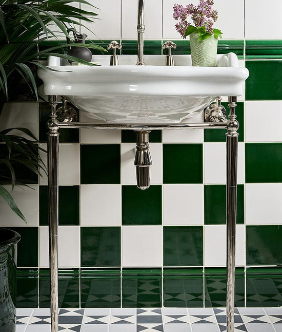 Victorian Style Wall Olive Green Square Glaze Crackle Glaze Finish