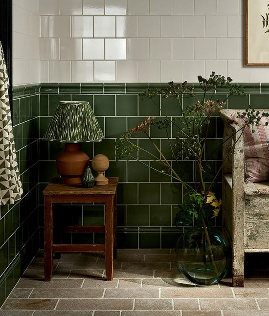 Victorian Style Wall Cabbage Green Square Gloss Finish