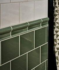Victorian Style™ Ceramic Cabbage Green Crackle Glaze Dado