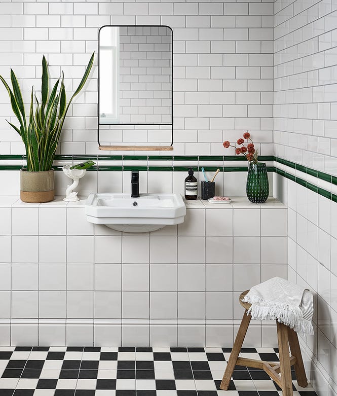 Victorian Style Wall Cotton White Square Gloss Finish