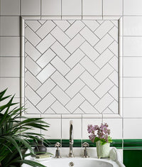 Victorian Style Wall Antique White Square Glaze Crackle Glaze Finish