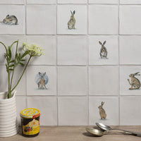 Wiltshire Hares by Joanna May (On Rural White Base) Gloss Finish