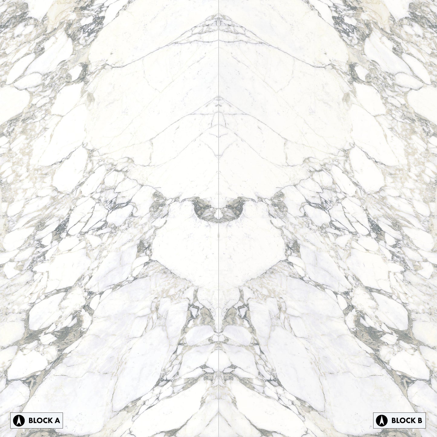 Elementa Arabescato Bookmatched Polished Slab