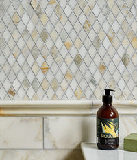 Palazzo Oro Marble Diamond Mosaic Honed Finish