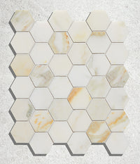 Palazzo Oro Marble Hexagon Mosaic Honed Finish