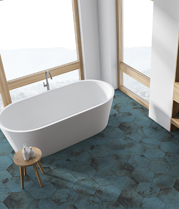 Signature Hexagon Porcelain Verdigris