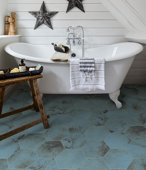 Signature Hexagon Porcelain Verdigris