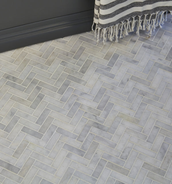 Long Island Marble Herringbone Mosaic