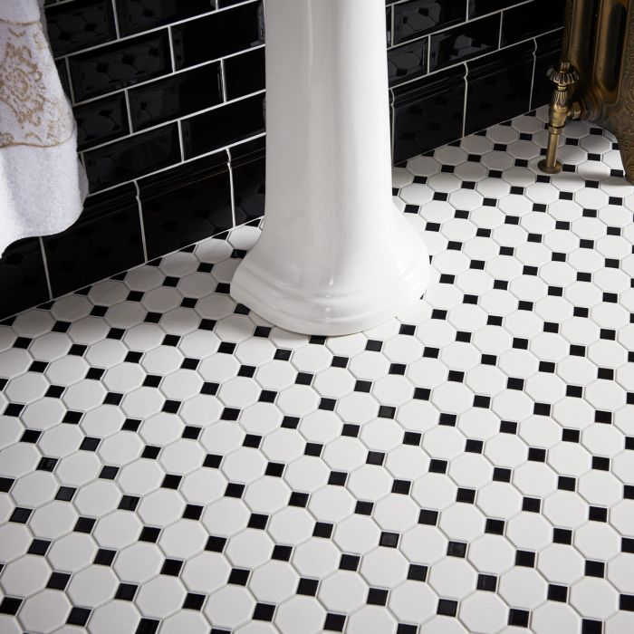 Classic Octagon and Dot Floor Mosaic Small