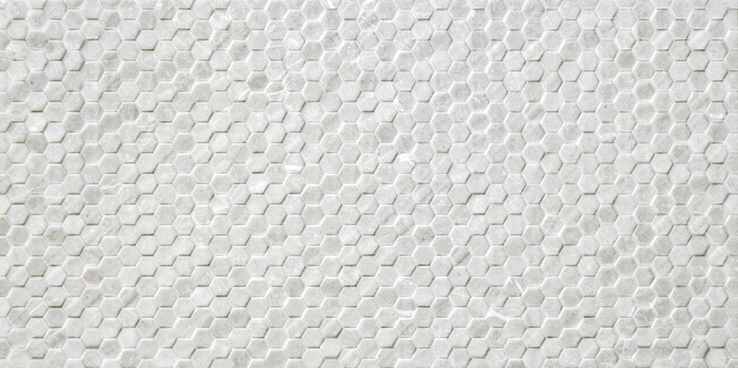 Zen White Hexagon Texture - European Heritage Ltd.