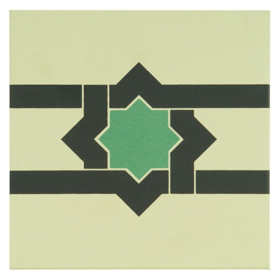 Iberian Border Dark Grey and Dark Jade on White