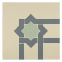Iberian Corner Denim and Light Jade on White