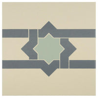 Iberian Border Denim and Light Jade on White
