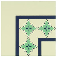 Marrakech Corner Dark Blue and Dark Jade on White
