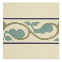 Moroccan Border Dublin, Dark Blue and Dark Jade on White