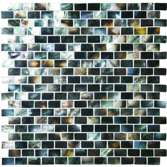 Mother of Pearl (Dark) Brickbond Shell Mosaic