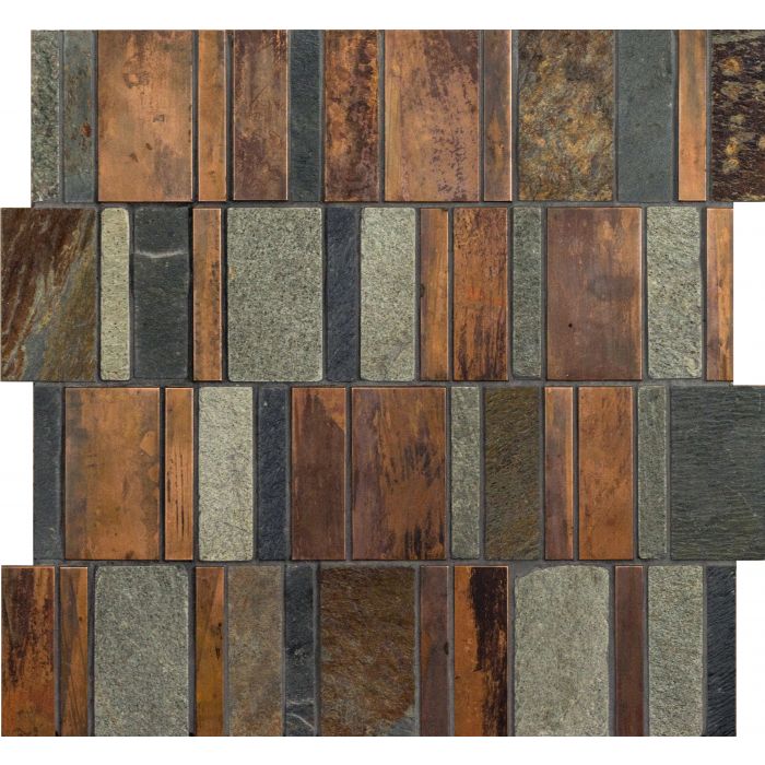 Sorvad Natural Stone and Copper Mix Mosaic