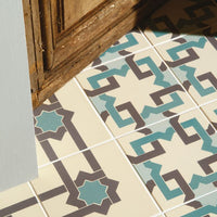 Ottoman Light Jade, Dark Jade and Dark Grey on White