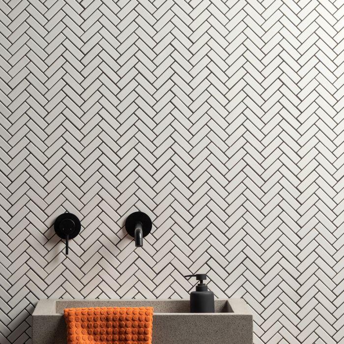 White Satin Chevron