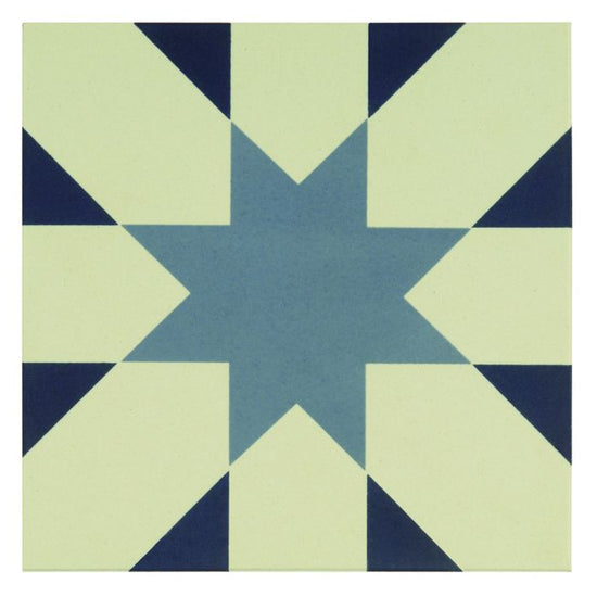 Seville Light Blue and Dark Blue on Dover White