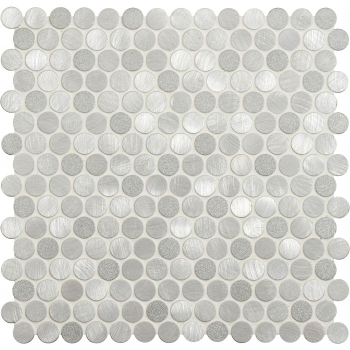 Methone Silver Mixed Finish Penny Round