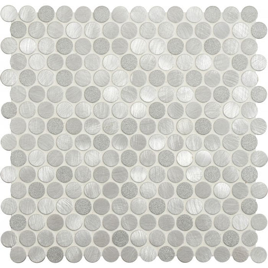 Methone Silver Mixed Finish Penny Round