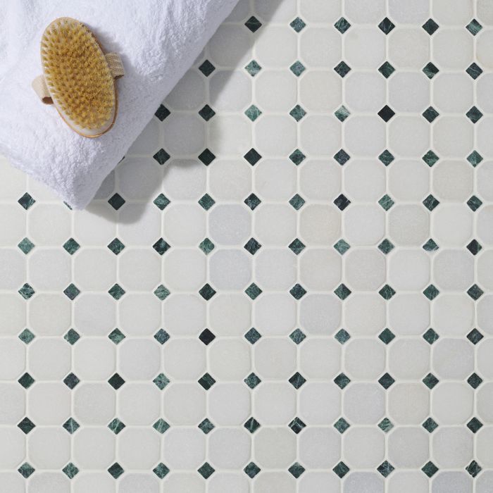 White Octagon 4.8 Venetian Mosaics