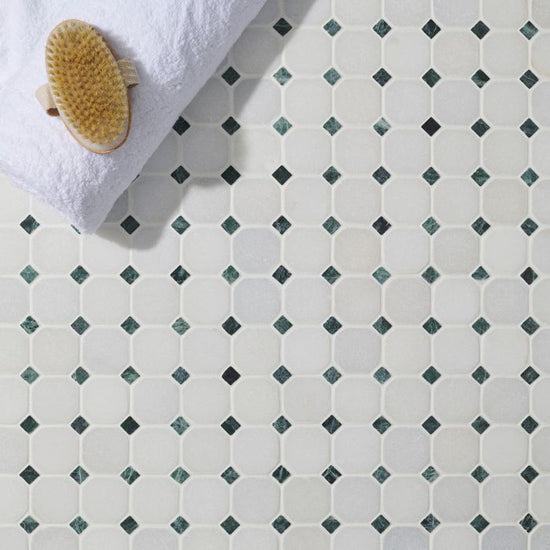 White Octagon 4.8 Venetian Mosaics
